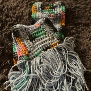 Colorful Crochet Scarf with Fringe